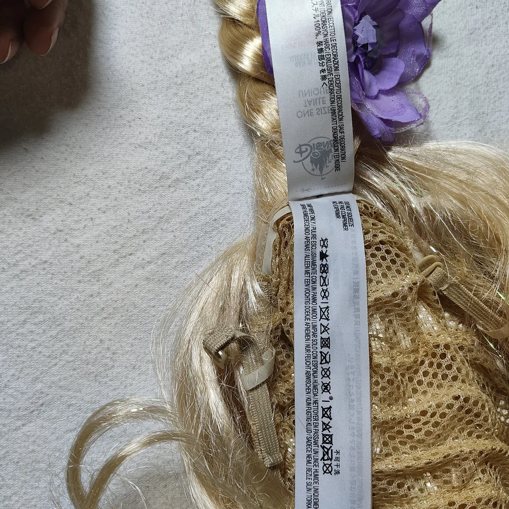 Disney Golden Braided Wig with Floral Details Rapunzel Princess